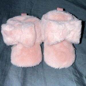 BearPaw Pink Furry Booties